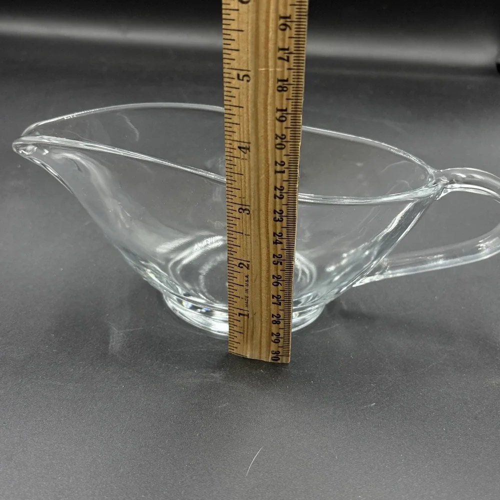Vintage #1043 Anchor Hocking Clear Glass Gravy Boat, Sauce Cup‎ - 12 Oz - USA